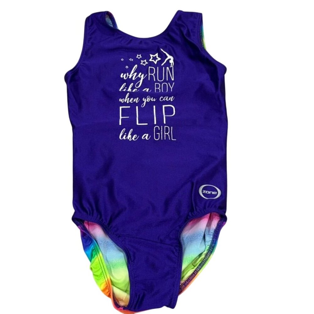Ozone AS Gymnastics Leotard Why Run Like A Boy When You Can Flip Like A Girl"